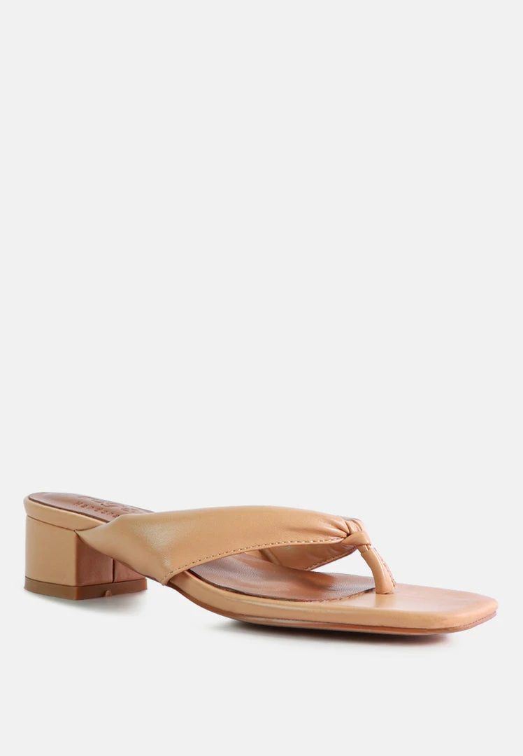 Rag & Co MEMESTAR Latte Low Heel Thong Sandals 3 Rag & Co MEMESTAR Latte Low Heel Thong Sandals
