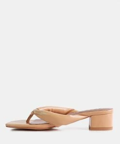 Rag & Co MEMESTAR Latte Low Heel Thong Sandals 12 Rag & Co MEMESTAR Latte Low Heel Thong Sandals