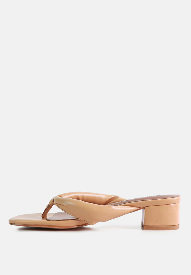 Rag & Co MEMESTAR Latte Low Heel Thong Sandals 6 Rag & Co MEMESTAR Latte Low Heel Thong Sandals