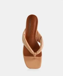 Rag & Co MEMESTAR Latte Low Heel Thong Sandals 14 Rag & Co MEMESTAR Latte Low Heel Thong Sandals