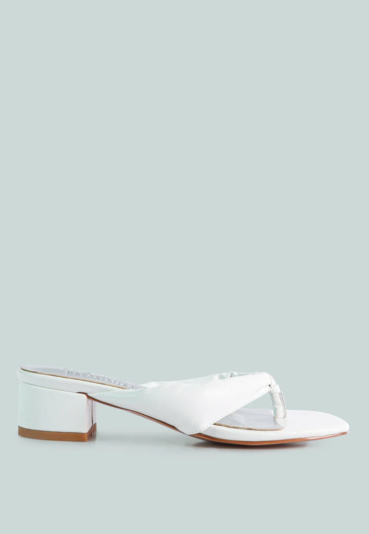Rag & Co MEMESTAR White Low Heel Thong Sandals 4 Rag & Co MEMESTAR White Low Heel Thong Sandals