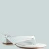 Rag & Co MEMESTAR White Low Heel Thong Sandals 1 Rag & Co MEMESTAR White Low Heel Thong Sandals