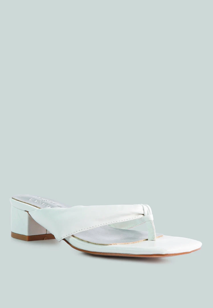 Rag & Co MEMESTAR White Low Heel Thong Sandals 3 Rag & Co MEMESTAR White Low Heel Thong Sandals