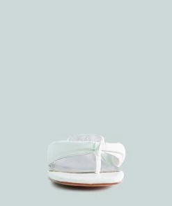 Rag & Co MEMESTAR White Low Heel Thong Sandals 11 Rag & Co MEMESTAR White Low Heel Thong Sandals