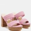 Rag & Co SS'22 MILLE-FEUX Suede Slip-On Block Heeled Sandal In Pink