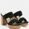 Rag & Co SS'22 MILLE-FEUX Suede Slip-On Block Heeled Sandal In Black