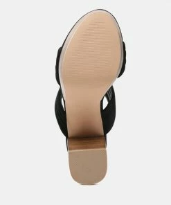 Rag & Co SS'22 MILLE-FEUX Suede Slip-On Block Heeled Sandal In Black