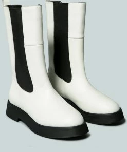 Rag & Co X MILLER Chelsea Classic White Boot Boots