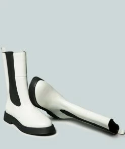 Rag & Co X MILLER Chelsea Classic White Boot Boots