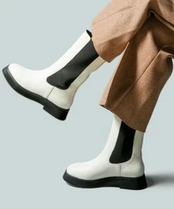 Rag & Co X MILLER Chelsea Classic White Boot Boots