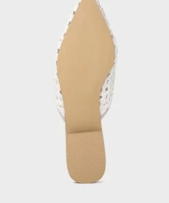 Rag & Co Flats MIRIAM White Woven Metallic Tassel Flat Mules 14 Rag & Co Flats MIRIAM White Woven Metallic Tassel Flat Mules