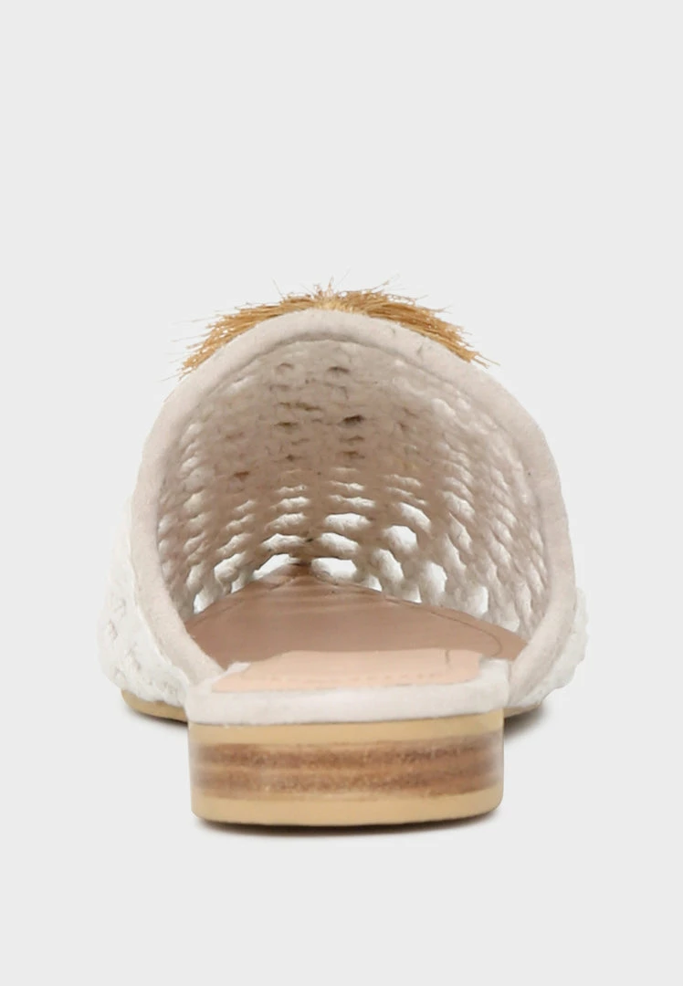 Rag & Co Flats MIRIAM White Woven Metallic Tassel Flat Mules 7 Rag & Co Flats MIRIAM White Woven Metallic Tassel Flat Mules