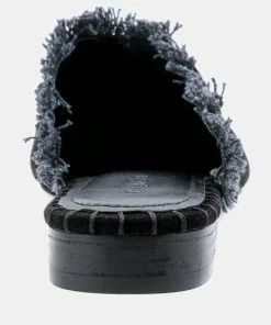 Rag & Co Flats MOLLY Black Frayed Leather Mules 14 Rag & Co Flats MOLLY Black Frayed Leather Mules