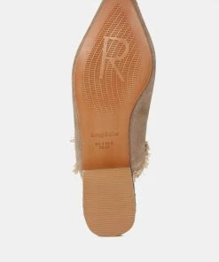 Rag & Co MOLLY Taupe Frayed Leather Mules Flats 14 Rag & Co MOLLY Taupe Frayed Leather Mules Flats