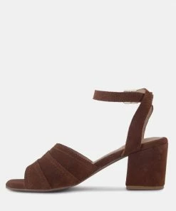 Rag & Co MON-BEAU Fine Suede Block Heeled Sandal In Tan Sandals 12 Rag & Co MON-BEAU Fine Suede Block Heeled Sandal In Tan Sandals