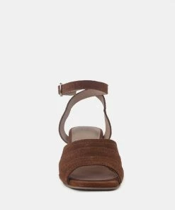 Rag & Co MON-BEAU Fine Suede Block Heeled Sandal In Tan Sandals 11 Rag & Co MON-BEAU Fine Suede Block Heeled Sandal In Tan Sandals