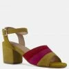 Rag & Co MON-BEAU Fine Suede Block Heeled Sandal In Yellow Sandals