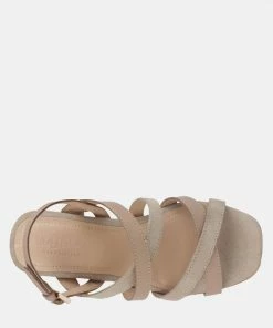 Rag & Co MON-LAPIN Nude High Heeled Block Leather Sandal