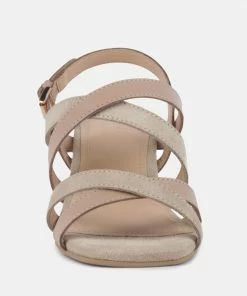 Rag & Co MON-LAPIN Nude High Heeled Block Leather Sandal