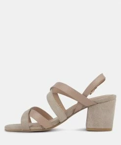 Rag & Co MON-LAPIN Nude High Heeled Block Leather Sandal