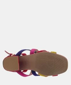 Rag & Co MON-LAPIN Red High Block Heel Leather Sandal Sandals 15 Rag & Co MON-LAPIN Red High Block Heel Leather Sandal Sandals