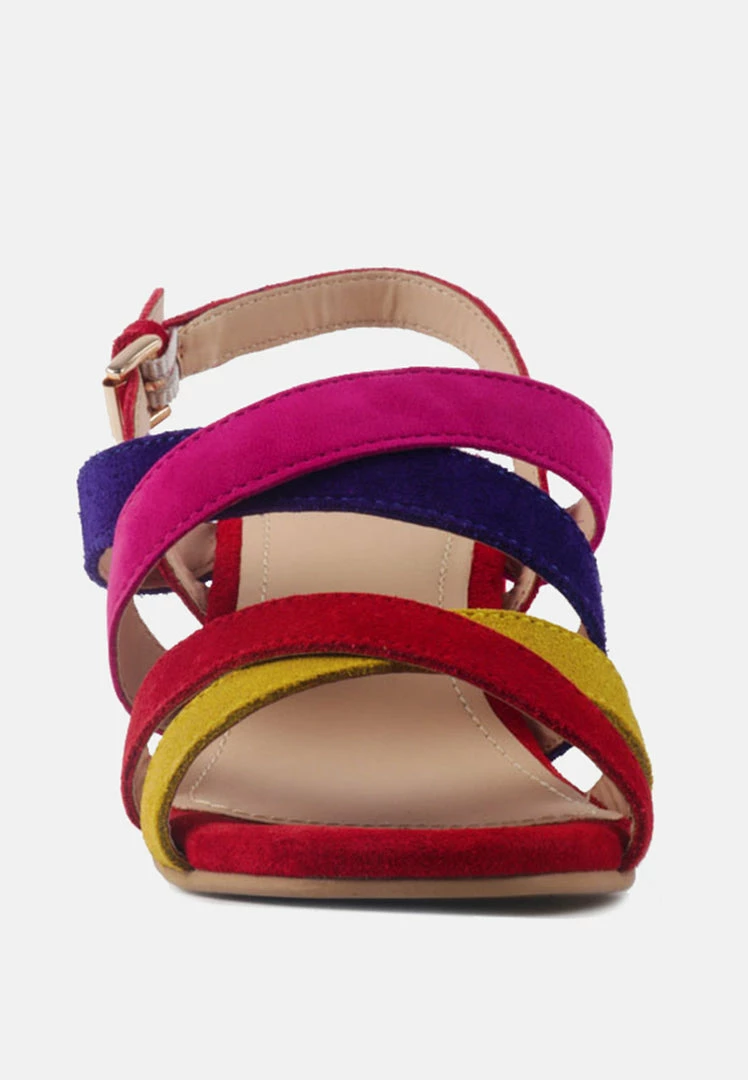 Rag & Co MON-LAPIN Red High Block Heel Leather Sandal Sandals 5 Rag & Co MON-LAPIN Red High Block Heel Leather Sandal Sandals