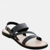 Rag & Co MONA Black Flat Sandal With Ankle Strap