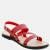 Rag & Co MONA Red Flat Sandal With Ankle Strap
