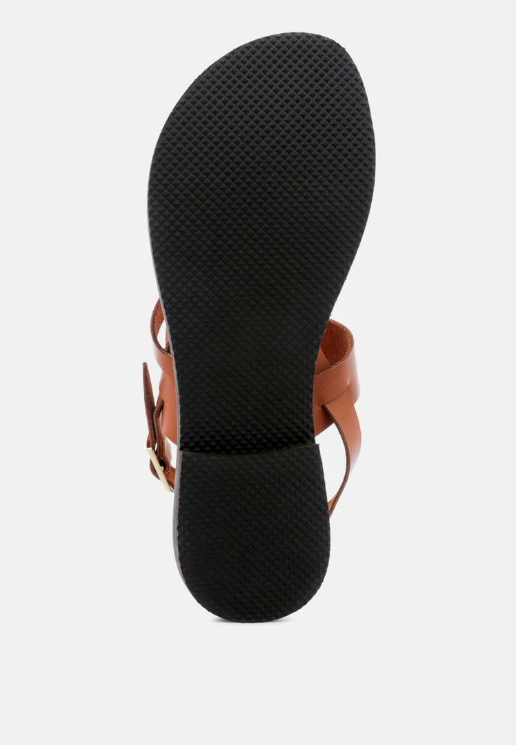 Rag & Co MONA Tan Flat Summer Sandals 8 Rag & Co MONA Tan Flat Summer Sandals