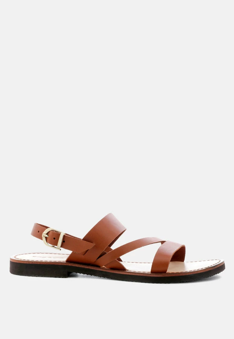 Rag & Co MONA Tan Flat Summer Sandals 4 Rag & Co MONA Tan Flat Summer Sandals