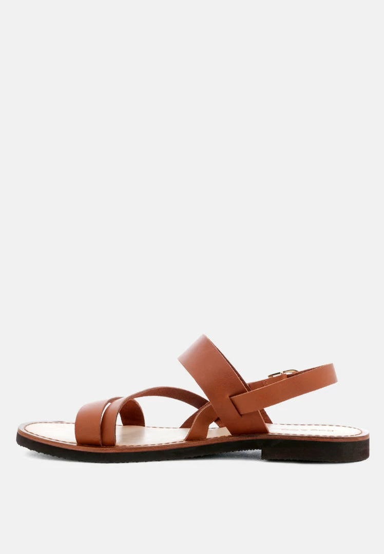 Rag & Co MONA Tan Flat Summer Sandals 6 Rag & Co MONA Tan Flat Summer Sandals