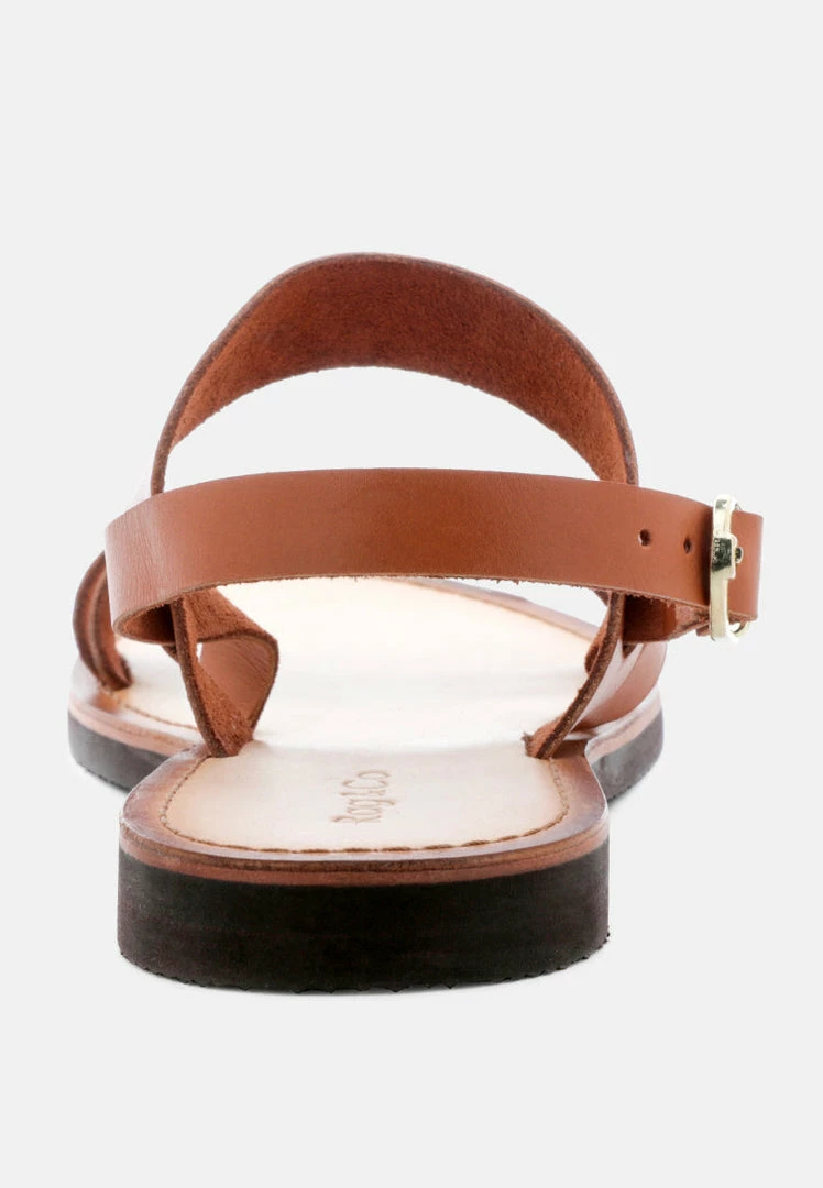 Rag & Co MONA Tan Flat Summer Sandals 7 Rag & Co MONA Tan Flat Summer Sandals