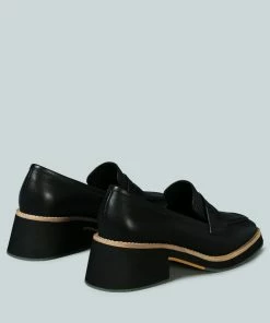 Rag & Co X Flats MOORE Lead Lady Loafers In Black 10 Rag & Co X Flats MOORE Lead Lady Loafers In Black