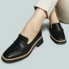 Rag & Co X Flats MOORE Lead Lady Loafers In Black
