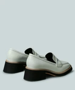 Rag & Co X MOORE Lead Lady Loafers In White