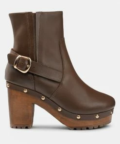 Rag & Co MUKLUK Brown Handcrafted Leather Ankle Boots