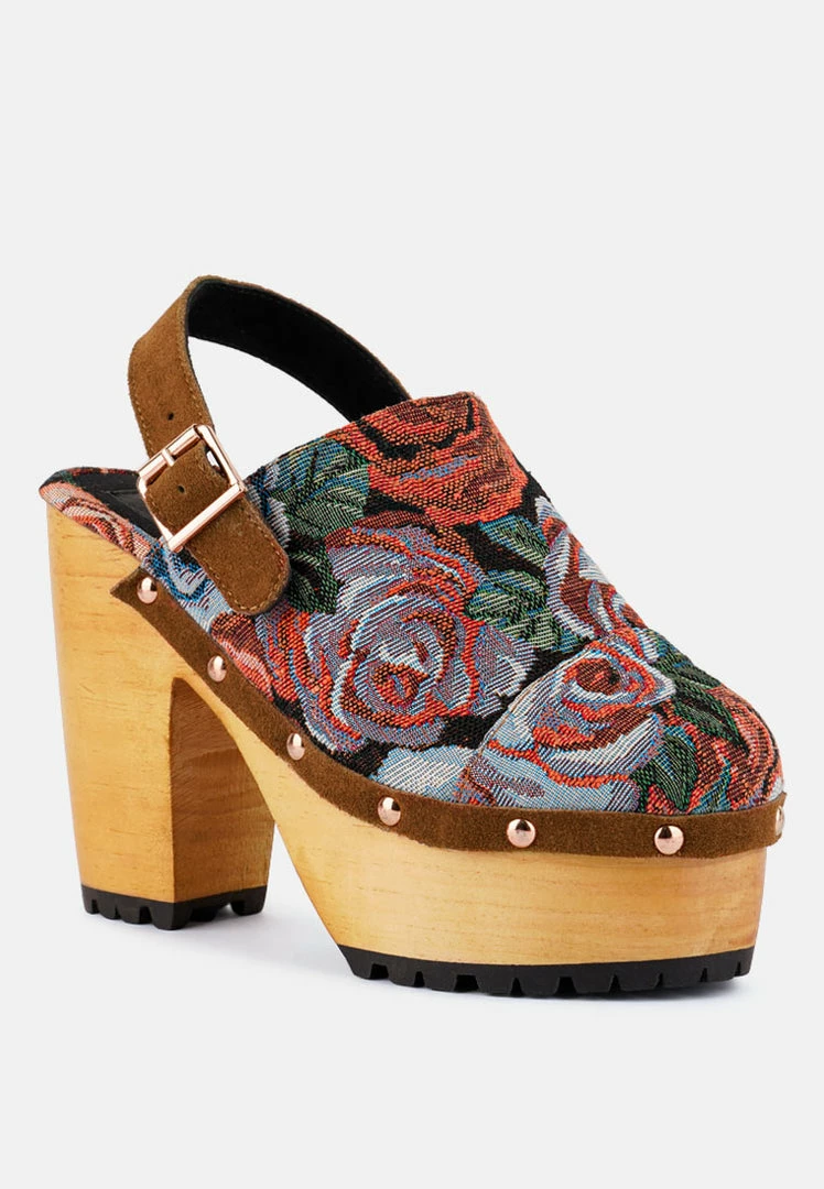 Rag & Co MURAL Tapestry Handcrafted Clogs 3 Rag & Co MURAL Tapestry Handcrafted Clogs