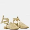 Rag & Co Flats Mande Embroidered Velvet Mules In Beige