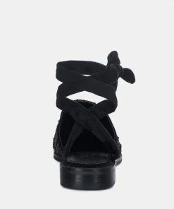 Rag & Co Mande Embroidered Velvet Mules In Black Flats