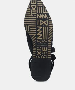 Rag & Co Mande Embroidered Velvet Mules In Black Flats