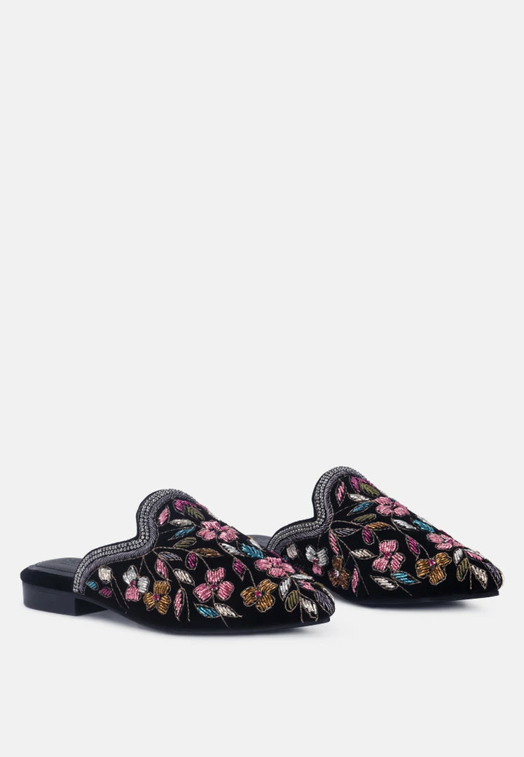 Rag & Co Flats Marcella Embroidered Mules 3 Rag & Co Flats Marcella Embroidered Mules