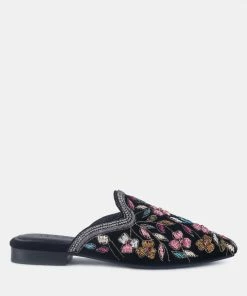 Rag & Co Flats Marcella Embroidered Mules