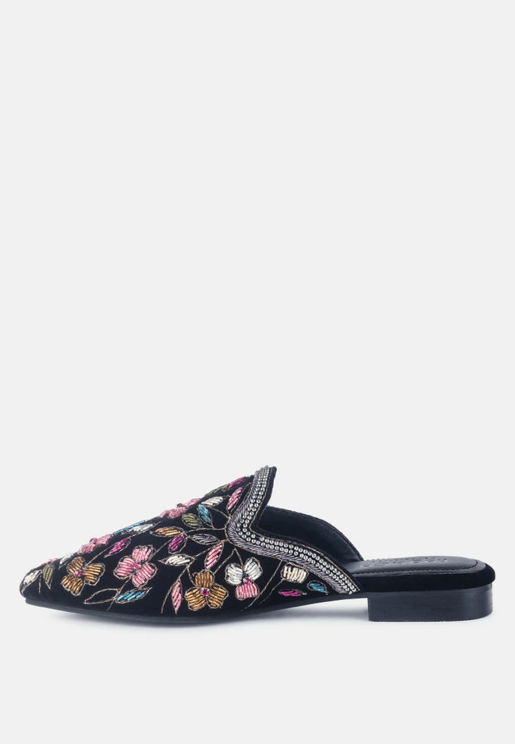 Rag & Co Flats Marcella Embroidered Mules 6 Rag & Co Flats Marcella Embroidered Mules