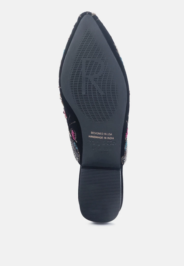 Rag & Co Flats Marcella Embroidered Mules 8 Rag & Co Flats Marcella Embroidered Mules