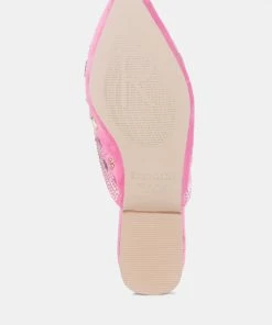 Rag & Co Marcella Embroidered Mules In Pink 13 Rag & Co Marcella Embroidered Mules In Pink