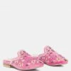 Rag & Co Marcella Embroidered Mules In Pink 1 Rag & Co Marcella Embroidered Mules In Pink