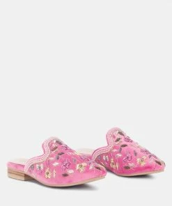 Rag & Co Marcella Embroidered Mules In Pink