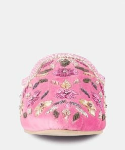 Rag & Co Marcella Embroidered Mules In Pink 10 Rag & Co Marcella Embroidered Mules In Pink
