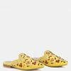 Rag & Co Marcella Embroidered Mules In Yellow 2 Rag & Co Marcella Embroidered Mules In Yellow