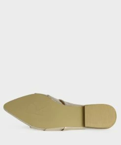 Rag & Co Melinda Gold Leather Flat Mules